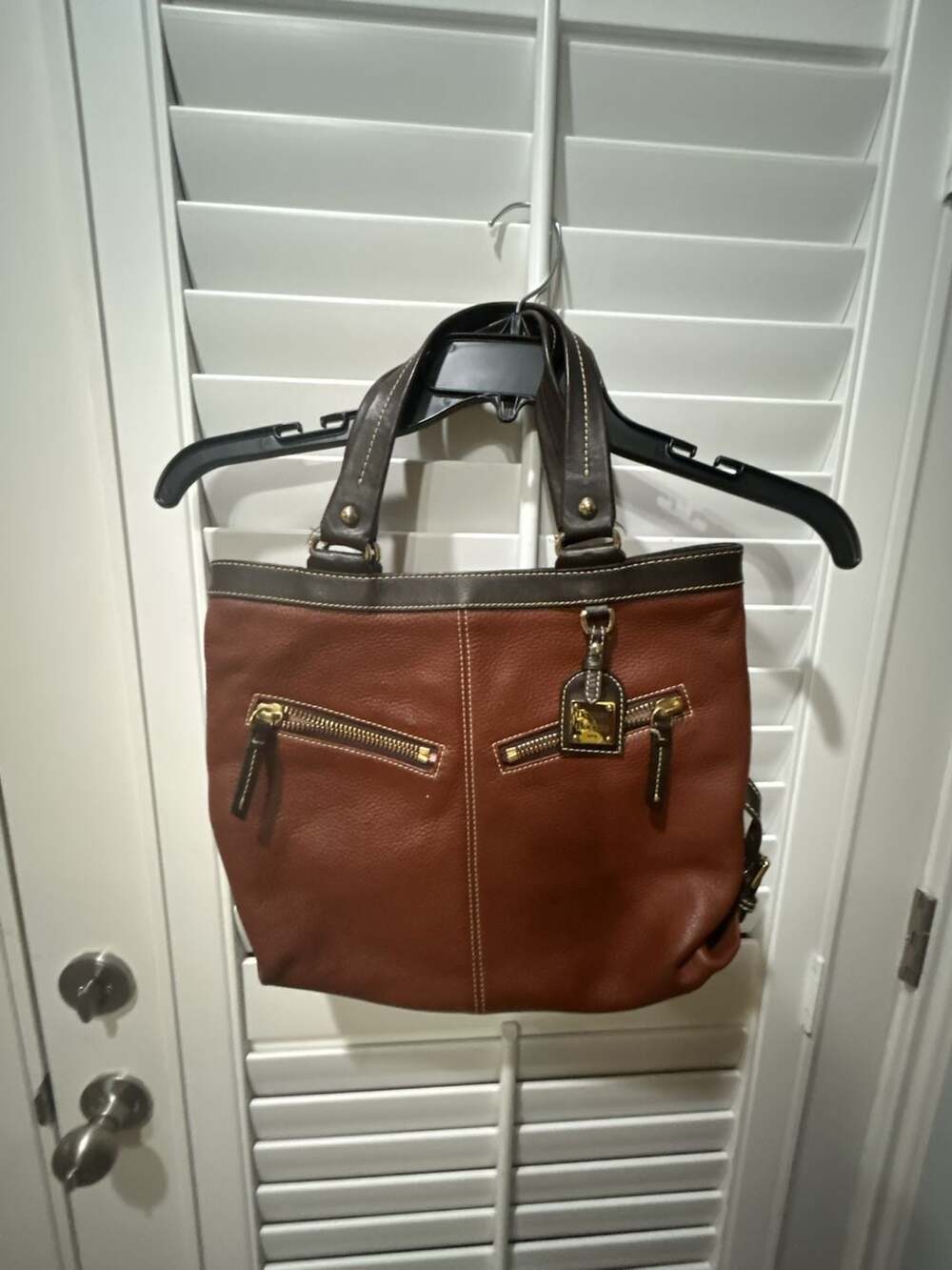 Dooney & Bourke Small Sara Handbag Brown Pebbled Leather